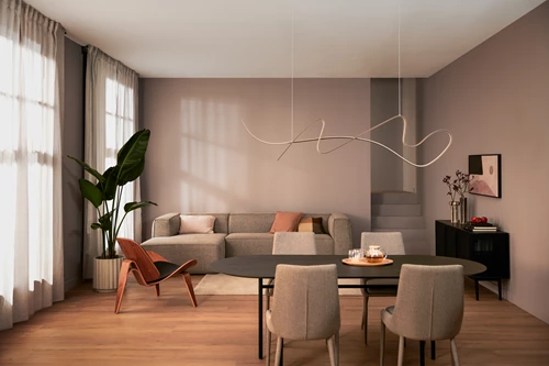Lucide LAMBADA - Pendant light - LED Dim. - 1x47W 2700K - Champagne Color - Premium - atmosphere 2